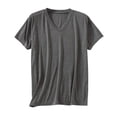 thumbnail image 2 of JDQJBZ Mens Solid Color V Neck Short Sleeve Sleepshirt Casual Pajama Top, 2 of 4