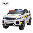 thumbnail image 1 of Kojooin 12V Kids Police Car Ride on Toy with Remote Control, Electric Ride on Car for Toddlers Battery Powered Truck Electric Vehicle with Intercom, Flashing & LED Lights, Spring Suspension, 1 of 9