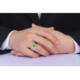 thumbnail image 3 of RYLOS Men's Rings 14K White Gold Rings Classic Designer Style 9X7MM Oval Gemstone & Diamond Ring Peridot August Birthstone Rings For Men Size 10, 3 of 7