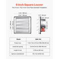thumbnail image 2 of VEVOR 6 Inch Square Wall Vent Cover Louvered Stainless Steel AC Vent 1 Pack, 2 of 9