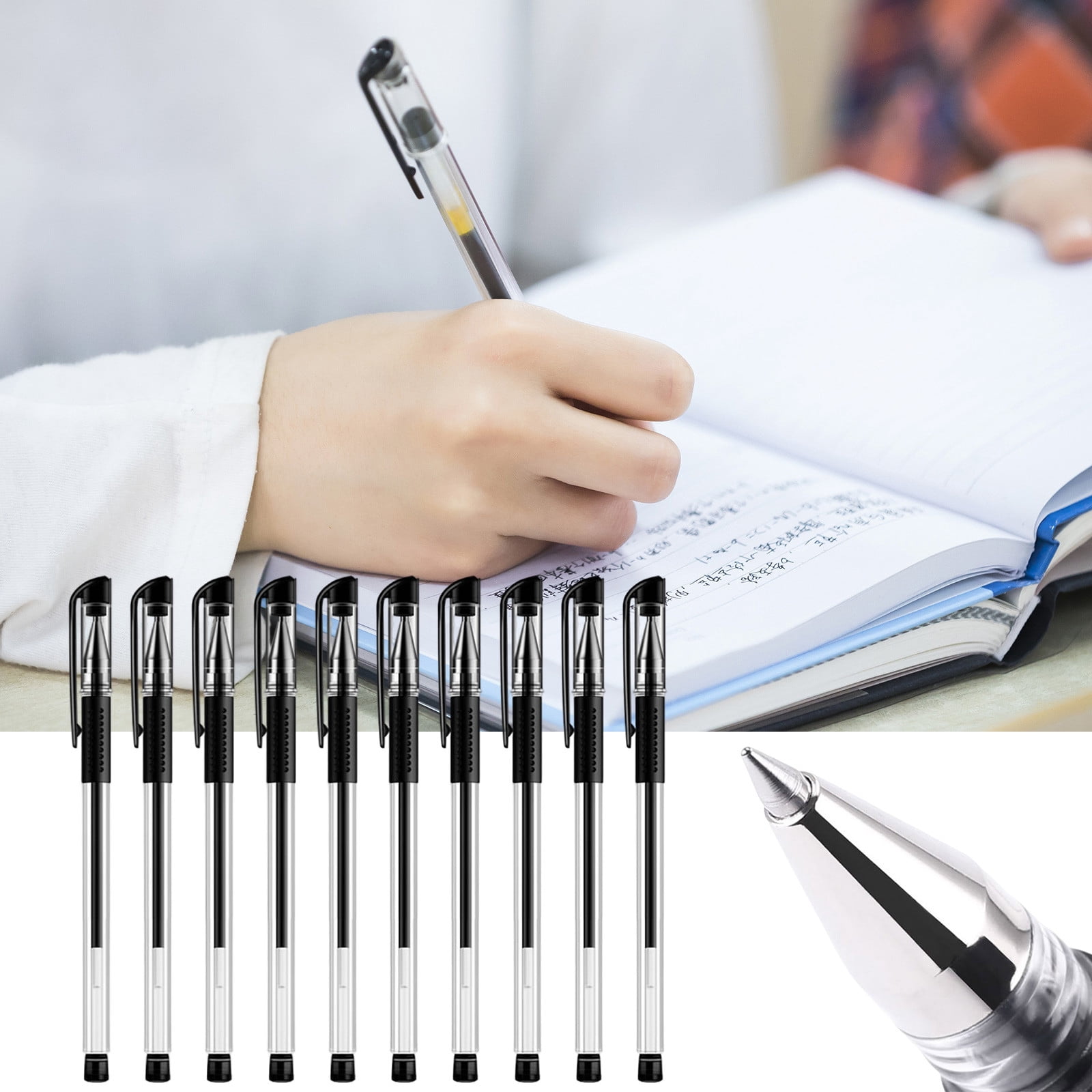 Yannianjz Writing Pens 0.5mm Retractable Gel Pens, Smooth Writing Non-Bleeding Ink, Colored Gel Pens for Journaling, Study, Office Supplies