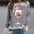 thumbnail image 1 of TIMIFIS Chandail en Molleton Oversize de Noël pour Femmes Décontracté Mignon Verre de Vin Rouge Flocon de Neige Imprimé Col Rond Chandail Cadeaux pour Noël, 1 of 4