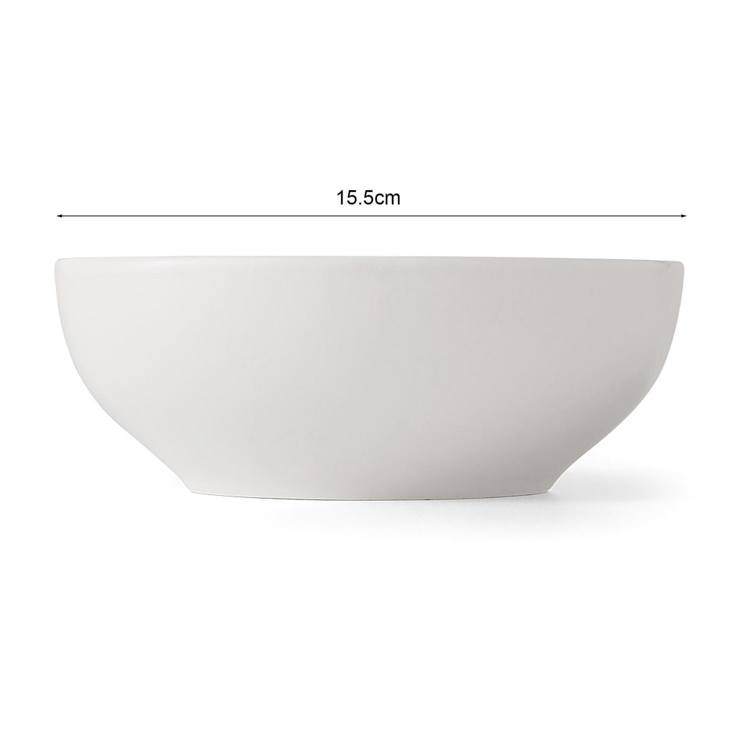 Mainstays Glazed White Stoneware Round Dinner Bowl, 6.1”