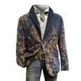 thumbnail image 4 of Boys Christmas Print Corduroy Blazer, All Over Christmas Pattern Lapel Suit Jacket with Buttons, Regular Fit Sports Coat for Parties, Prom, and Dinner Events Navy, 4 of 4