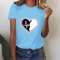 thumbnail image 4 of Diufon Hauts de la Saint-Valentin pour Femmes Tunique Décontractée à Manches Courtes Col Rond Chemisier Imprimé Graphique Mignon Tendance, 4 of 6