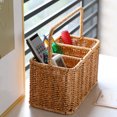 thumbnail image 3 of Woven Plastic Vine Utensil Organizer for Decor Light Brown Portable Kitchen Storage Basket 7.5 x 4.3 Inches, 3 of 8