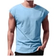 thumbnail image 1 of Timegard Tank Tops Men Crewneck Cap Sleeve Solid Color Basic Tee Casual Comfy Shirts Top Blouse Summer, 1 of 5