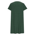 thumbnail image 5 of Penkiiy Robes Grande Taille pour Femmes aux Formes Robe Ample Dames Robe d'Été de Détente Aguichant Petite Col en V Manches Courtes Robe Décontractée 5TG Vert, 5 of 5
