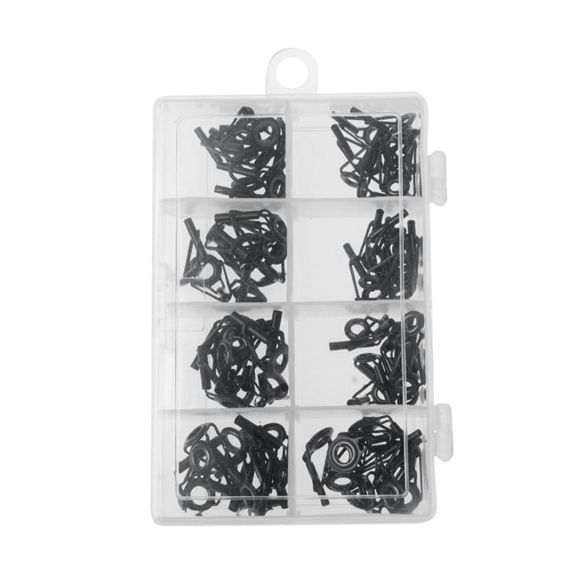 Ensemble de 80 Pcs de Canne à Pêche, Cercle de Réparation en Acier Inoxydable, Accessoires de Canne à Pêche, Outil de Réparation 8 Tailles 80 Pcs