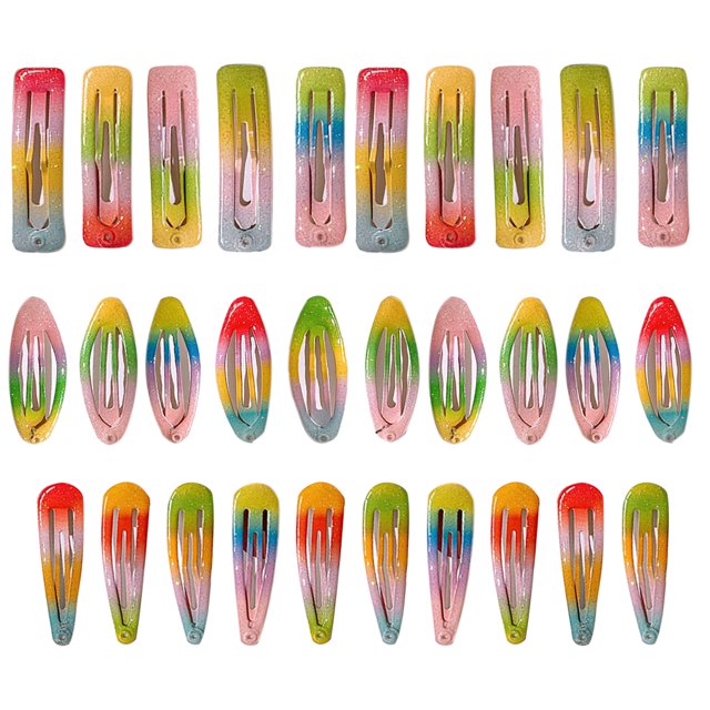 Barrette à Pression pour Enfants, Couleur Arc-en-Ciel, Forme Géométrique, Épingle à Cheveux, Barrette