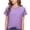 Purple, variant on cfhntfmh Women's Tops Dressy Casual Crew Neck Short Sleeve Shirts Textured Solid Color Blouses Summer Basic Tshirt