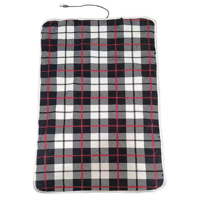 Usb Heated Shawl Lap Blanket, Electric Warming Throw With Soft Flannel Material And Adjustable Temperature For Home, Office, And Car Use