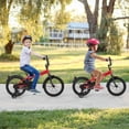 thumbnail image 4 of Costway Vélo pour Enfants de 18 Pouces pour Garçons et Filles de 4 à 8 Ans avec Siège Ajustable, Frein à Main, Réflecteurs, Rouge, 4 of 10