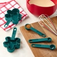 thumbnail image 3 of Holiday Time 8-Piece Measuring Cup and Spoon Set, Gingerbread Cookie Shaped, Green, 3 of 10
