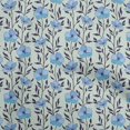 thumbnail image 1 of oneOone Georgette Viscose Medium Blue Fabric Floral Craft Projects Decor Fabric Printed By The Yard 42 Inch Wide, 1 of 4