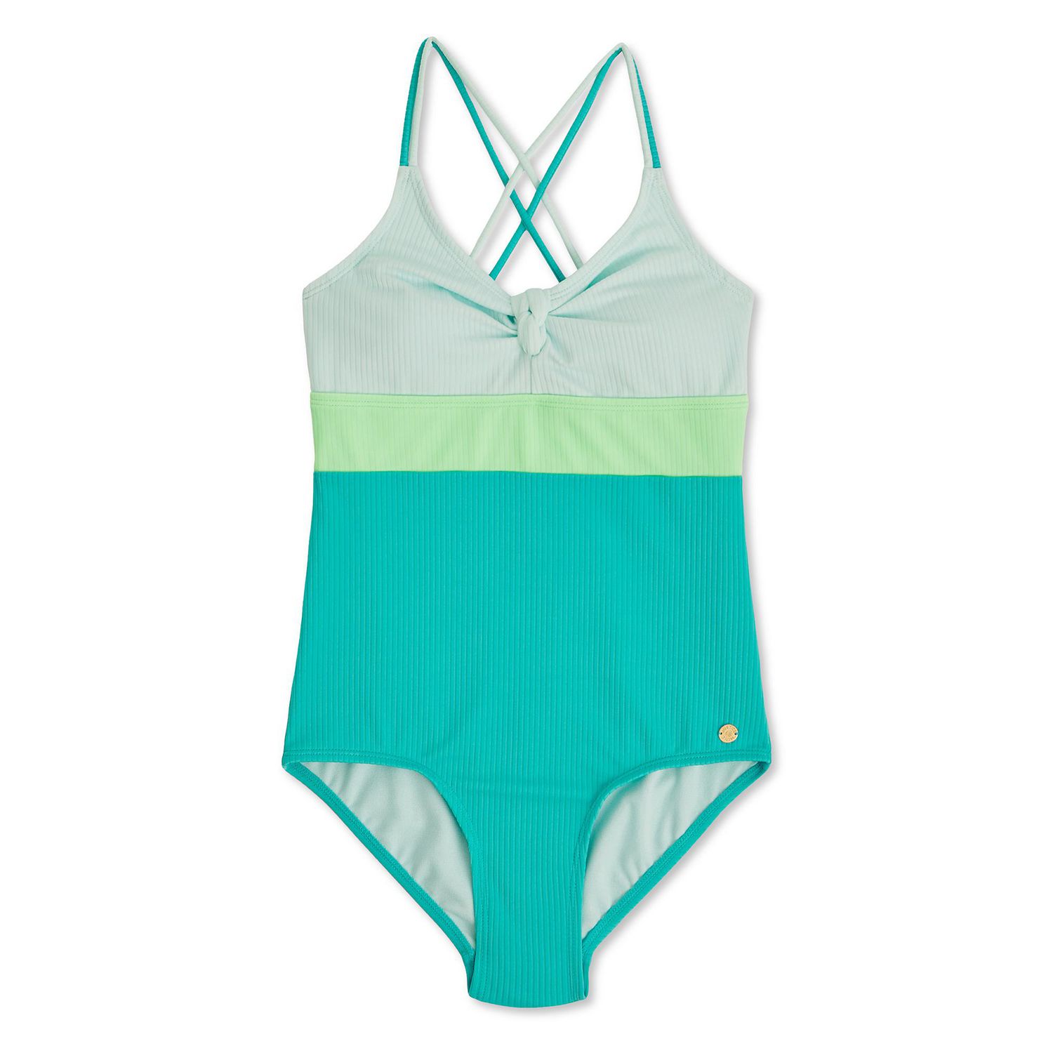 Justice Girls' Colour Blocking One Piece Swimsuit