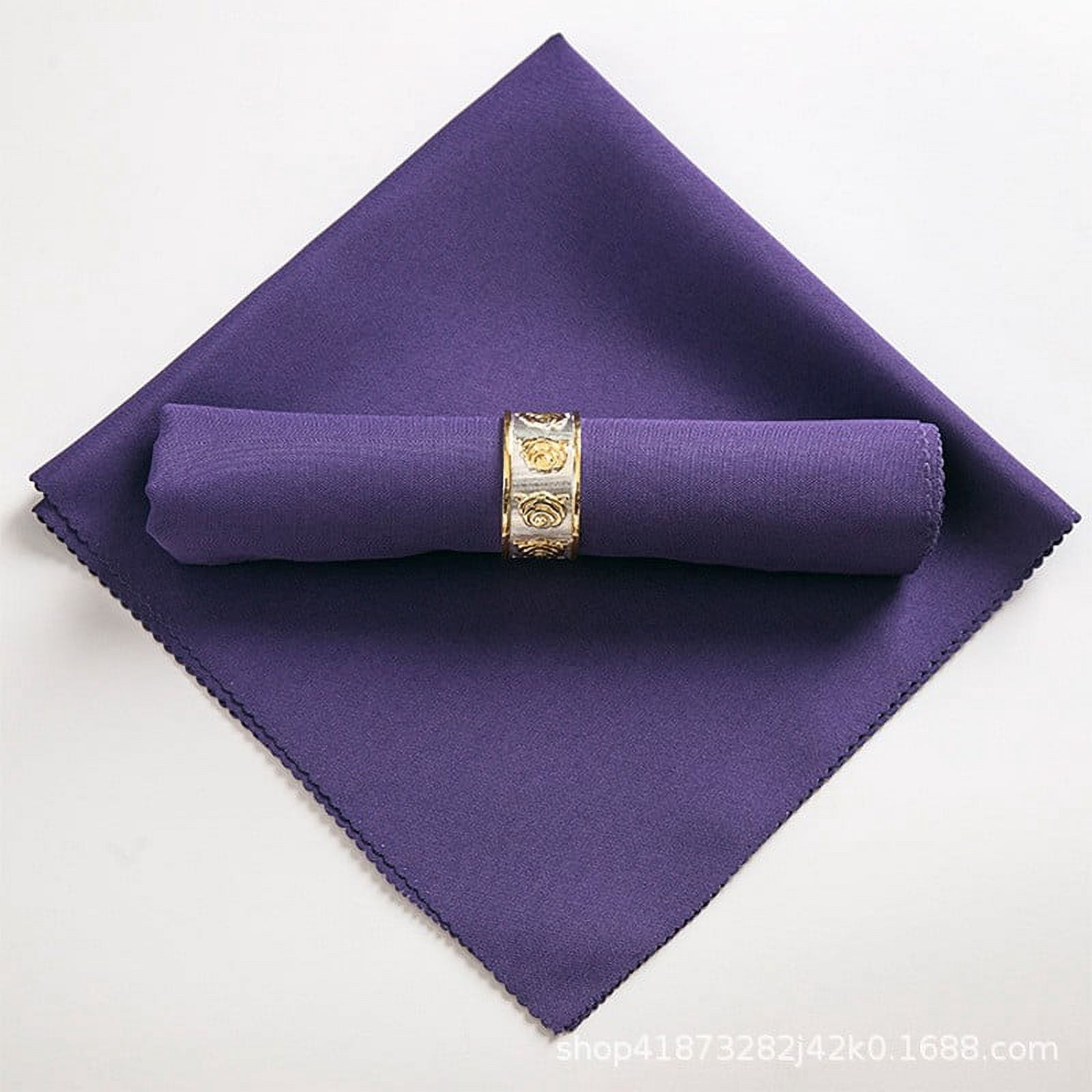 Napkins Cloth Washable, Purple Cloth Napkins, 18.9x18.9Inch Soft Cotton Dinner Napkins Cloth, Rustic Table Napkins, 6Pcs Reusable Table Napkin with Hemmed Edges