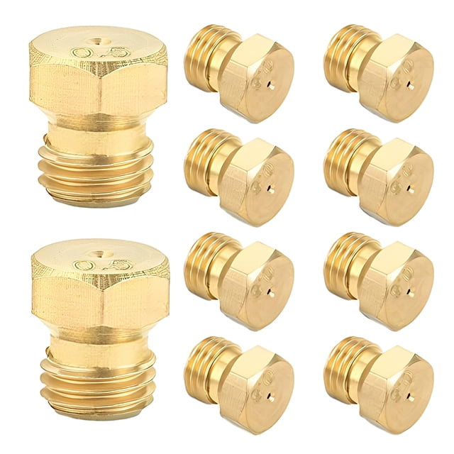 relayinert 10pcs Copper Brass Jet Nozzles Hexagon Reliable For Burner Parts Widely Used Suitable For 1Set