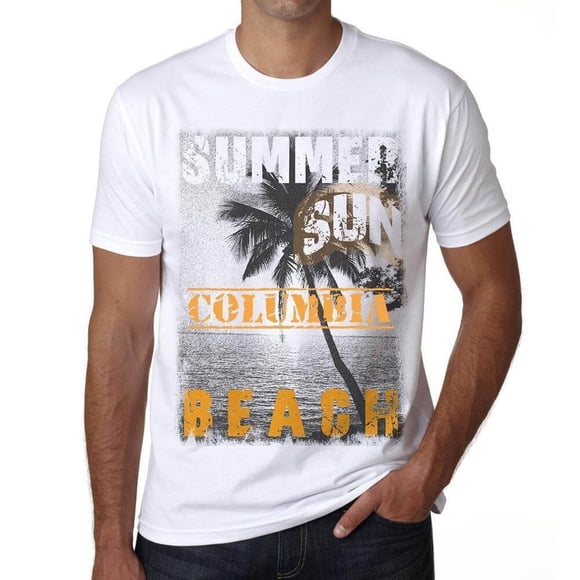 Men's Graphic T-Shirt Sun, Beach, Sea, Palm, Summer In Columbia Eco-Friendly Limited Edition Short Sleeve Tee-Shirt Vintage Birthday Gift Novelty