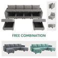 thumbnail image 1 of HONBAY Modular Sectional Sofa with Storage, U Shaped Couch with Reversible Chaise and Storage Ottomans, Gray, 1 of 7