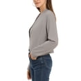 thumbnail image 4 of INSPIRE CHIC Blazer de Travail de Bureau pour Femme Sans Col Veste de Complet d'Affaires Décontractée Blazer Court TP Gris, 4 of 8