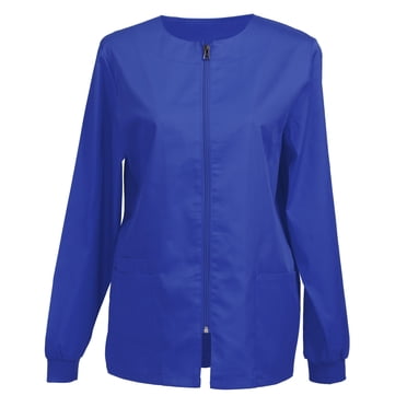 Women’s Scrub Jacket Workwear Zip Front Warm-up Jacket