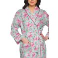 thumbnail image 4 of Moomaya Printed Long Robe With Pockets Cotton Bride Getting Ready Dress, 4 of 6