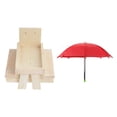 thumbnail image 4 of Squirrel Picnic Table, Squirrel Picnic Table Feeder Natural Wood Color Easy Installation Durable Wooden Waterproof Decorative  for Small Animals for Garden Natural Wood, 4 of 8