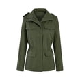 thumbnail image 4 of Innerwin Veste Militaire à Revers pour Femmes Automne Couleur Unie Ajustée Vert Armée m, 4 of 9