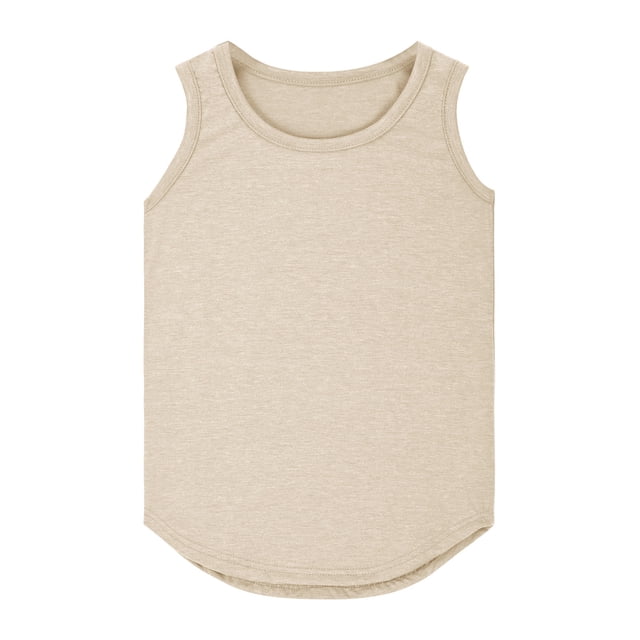 PMVFHDE Chandails à Manches Longues Débardeurs pour Filles Débardeurs pour Enfants d'Été Col Rond Sans Manches Vêtements de Danse 3 à 14 Ans WH1,9-10 Ans