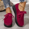 thumbnail image 2 of Chaussures de Course Femme Bout Rond à Lacets à Enfiler Semelle Épaisse Talon Compensé Mocassins Uni, 2 of 8