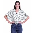 thumbnail image 1 of Moomaya Hauts à Manches Boxy Imprimés pour Femmes, Col en V, Taille Élastique, Kimono, 1 of 4
