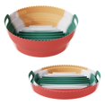 thumbnail image 4 of Air Fryer Silicone Liners Pot TASTAN Reusable Silicone Air Fryer Basket with Handle - Heat-Resistant Round Baking Pan & Liner, Foldable Non-Stick Accessory for Air Fryer and Oven, Baking Tray Pots, 4 of 7