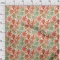 thumbnail image 3 of oneOone Tissu Popeline de Coton Sergé Rouge Feuille Tropicale Aquarelle Matériel de Robe Tissu Imprimé Tissu au Mètre 56 Pouces de Large, 3 of 4