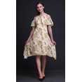 thumbnail image 4 of Bimba White Bird Print Flutter Sleeve Womens Party Tunic Cold Shoulder Midi Dress - XXX-Large, 4 of 6