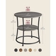 thumbnail image 5 of VASAGLE Side Table, 2-Tier Round End Table, Nightstand with Steel Frame for Small Spaces, Living Room, Bedroom, Misty Gray and Ink Black, 5 of 5