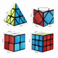 thumbnail image 2 of Ensemble de Cubes de Vitesse, Ensemble de Cubes Magiques 2x2 3x3 Pyramide et Cubes Asymétriques (Lot de 4), 2 of 7