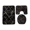 thumbnail image 1 of yuksok 3Pcs Bathroom Mat Set Water Absorbent Doormat Washable Bath Rug Pad for Bathroom Black, 1 of 8