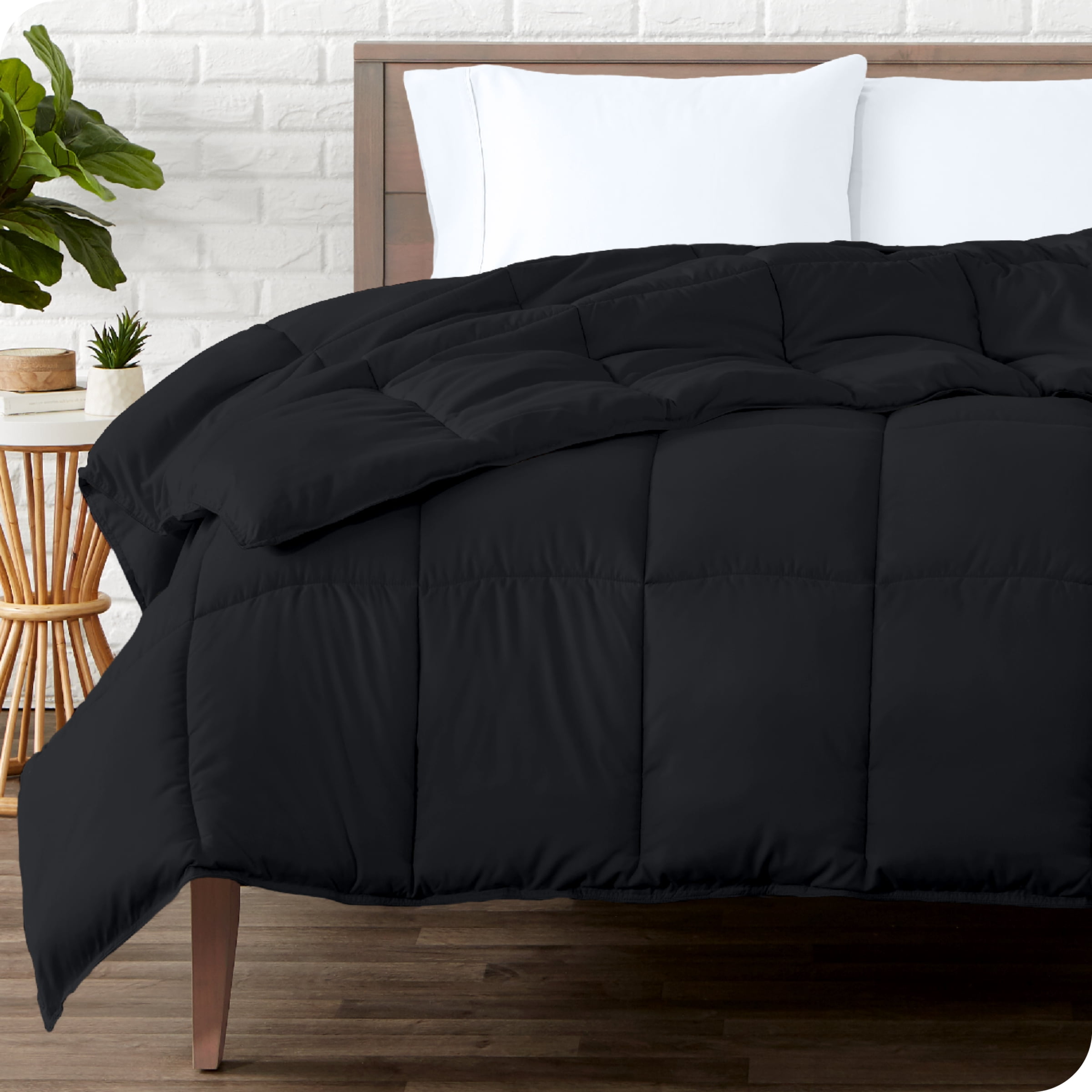 Bare Home Ultra-Soft Comforter Duvet Insert - Goose Down Alternative - Oversized King, Black