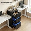 thumbnail image 4 of HOMCOM 3 Drawer File Cabinet with Lock, Vertical Filing Cabinet, Black, 4 of 10