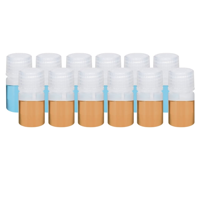 Unique Bargains 12 Pcs Bouteilles de Réactif 10 ml, Bouteilles Rondes à Grand Ouverture en PP avec Bouchon à Vis Blanc