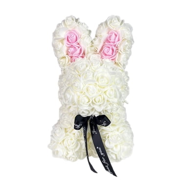 XZNGL Valentine'S Day Gifts,Valentines Day Simulation Rose Bunny Cuddle Bunny Birthday Gift Foam Bunny,Roses for Valentine'S Day,Valentine'S Day Gift,Valentine'S Day Flowers