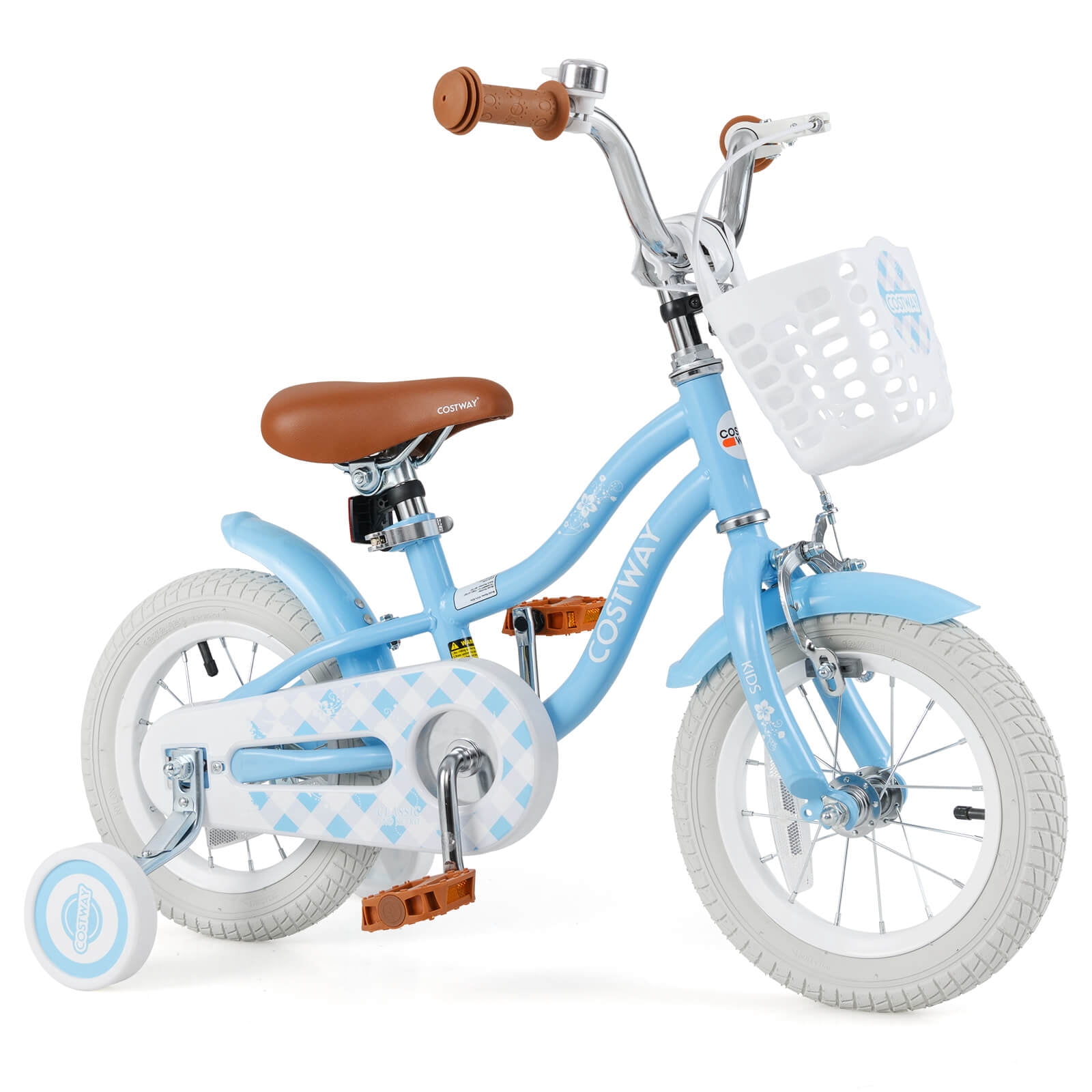 Costway 12" Kid's Bike for 3-4 Years Old Children Bicycle with Front Handbrake Blue