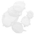 thumbnail image 3 of Couvercle de Stockage de Nourriture, Couvercle d'Étanchéité Alimentaire Stable Extensible Réutilisable Étiré Librement 6Pcs pour la Plupart des Récipients de Boîtes de Bols et des Tasses Blanches, 3 of 8