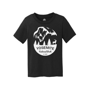 Gravity Outdoor Co. Yosemite Youth Short-Sleeve T-Shirt - White Logo - Jet Black - 2T