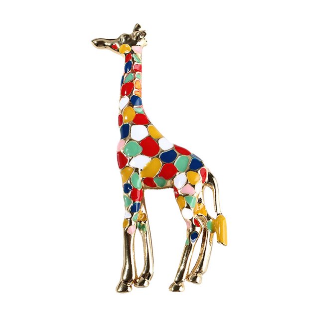 1Pack Giraffe Brooch Multi Color Enamel with Mirror Polishing Technology for Women's Everyday Wear