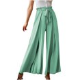 thumbnail image 1 of Timegard Womens Wide Leg Pants Pleated Elastic High Waisted Drawstring Flowy Casual Trousers Beach Wear, 1 of 7