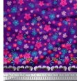 thumbnail image 2 of Soimoi Rayon Crepe Fabric Leaves & Flower Panel Print Sewing Fabric Yard 46 Inch Wide, 2 of 3