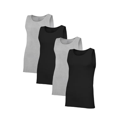 Fruit of the Loom Men's Premium A-Shirt (Pack of 4) Assorted, Black/Gray, Medium
