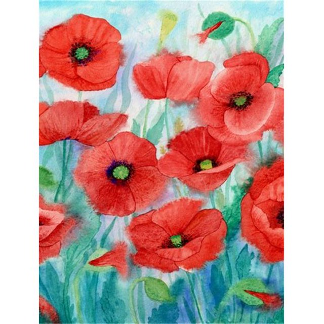 Carolines Treasures IBD0258CHF Coquelicots Drapeau Toile Taille Maison